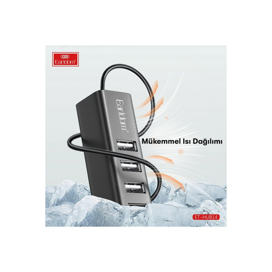 Earldom HUB14 Tak Çalıştır 4lü Usb Çoklayıcı - Siyah