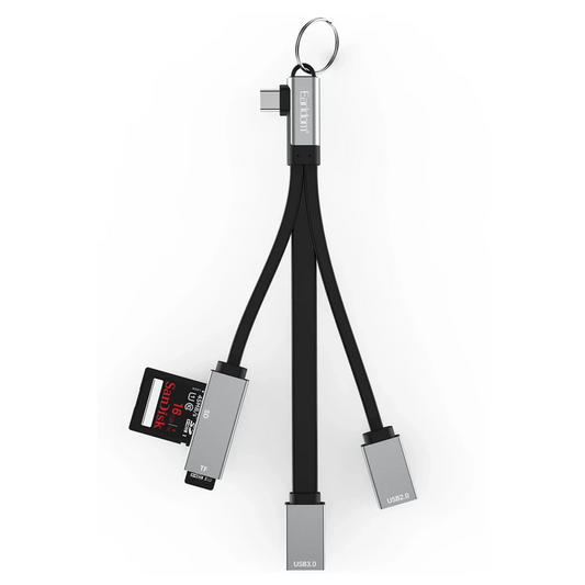 Earldom HUB18C 4in1 Type-C to USB 3.0 / USB 2.0 / SD/TF Kart Dönüştürücü - Siyah