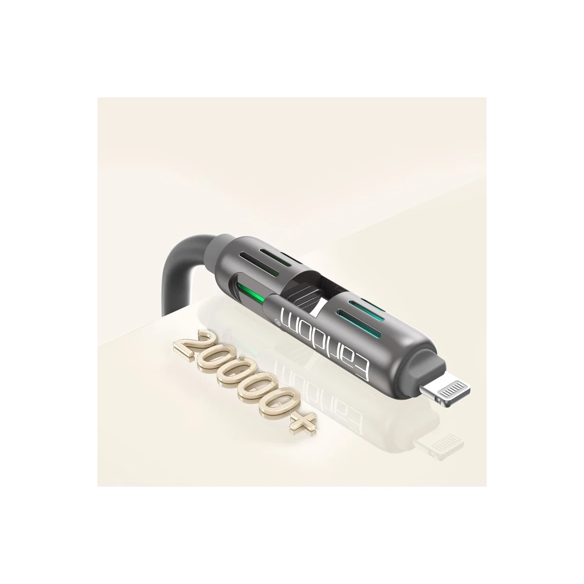 Earldom IC02 4in1 240W Type-C to Type-C Ekstra 2.4A USB to Lightning ve 30W Type-C to Lightninge Dönüşme Özellikli PD Hızlı Şarj Kablosu - Gri