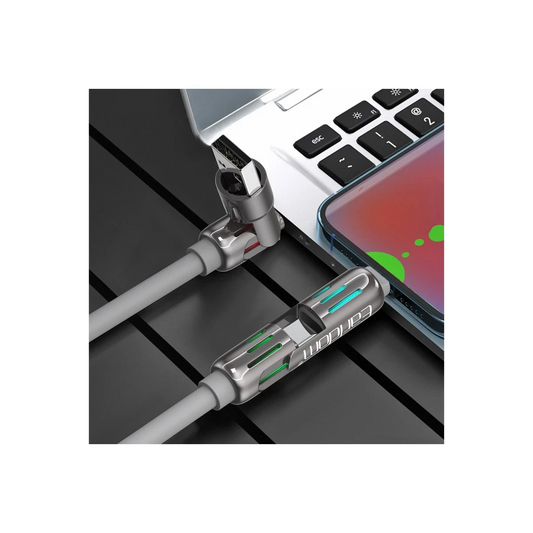 Earldom IC02 4in1 240W Type-C to Type-C Ekstra 2.4A USB to Lightning ve 30W Type-C to Lightninge Dönüşme Özellikli PD Hızlı Şarj Kablosu - Gri