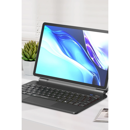 Earldom KB12 Galaxy X610 Tab S9 FE Plus 12.4 Kablosuz Klavyeli Tablet Kılıfı - Siyah