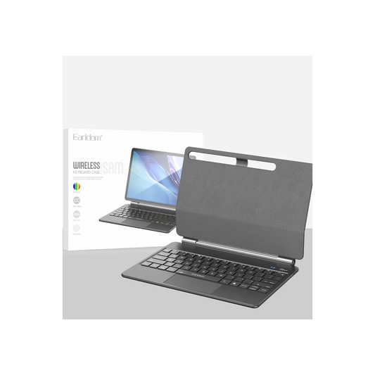 Earldom KB12 Galaxy X610 Tab S9 FE Plus 12.4 Kablosuz Klavyeli Tablet Kılıfı - Siyah