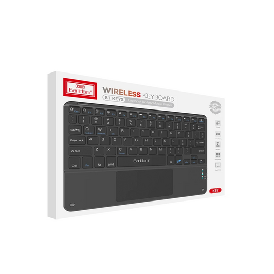 Earldom KB7 Universal Kablosuz Klavye - Siyah
