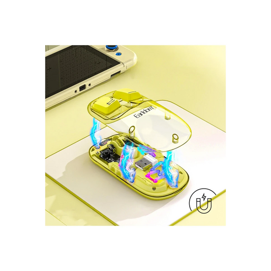 Earldom KM16 1600 DPI Sessiz Transparan Yapılı RGB Kablosuz Ofis Mouse - Sarı