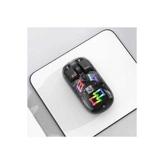 Earldom KM16 1600 DPI Sessiz Transparan Yapılı RGB Kablosuz Ofis Mouse - Siyah