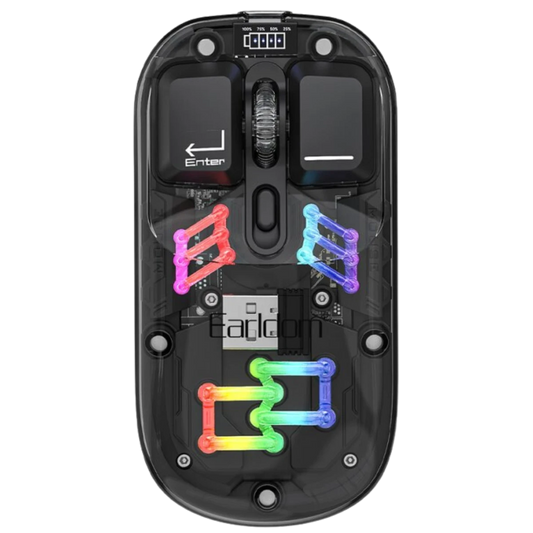 Earldom KM16 1600 DPI Sessiz Transparan Yapılı RGB Kablosuz Ofis Mouse - Siyah