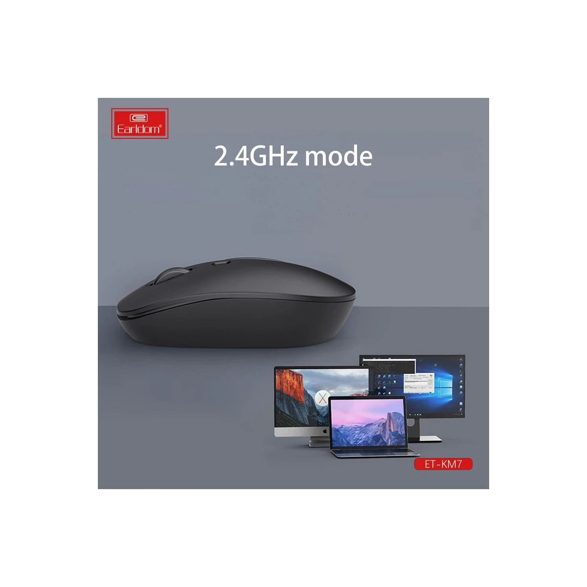 Earldom KM7 Sessiz Kablosuz Ofis Mouse - Siyah