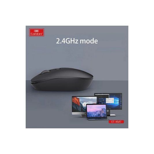 Earldom KM7 Sessiz Kablosuz Ofis Mouse - Siyah