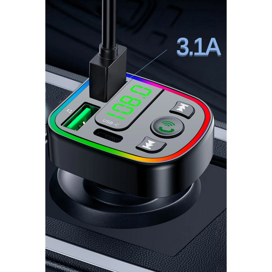 Earldom M103 Bluetooth USB ve Type C Çıkışlı Hızlı Şarj Dijital FM Transmitter - Siyah