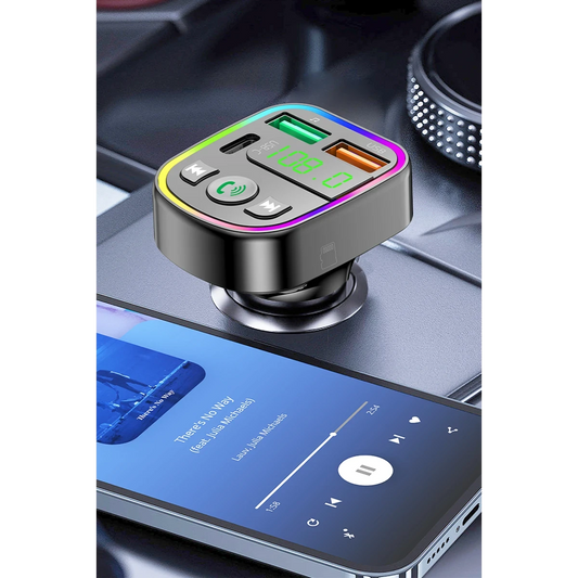 Earldom M103 Bluetooth USB ve Type C Çıkışlı Hızlı Şarj Dijital FM Transmitter - Siyah