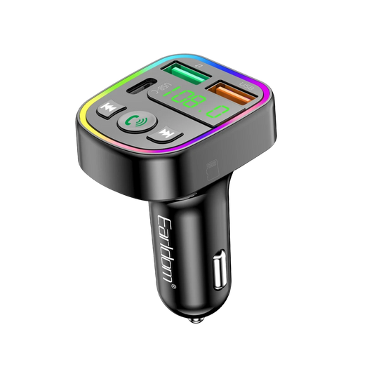 Earldom M103 Bluetooth USB ve Type C Çıkışlı Hızlı Şarj Dijital FM Transmitter - Siyah