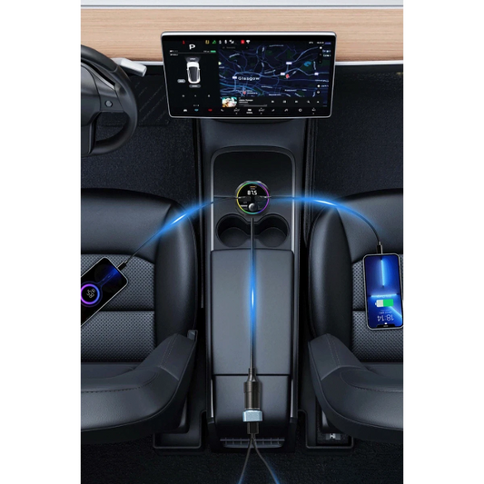 Earldom M113 Bluetooth USB Type-C ve Çakmaklık Çıkışlı Hızlı Araç Şarjı - Siyah