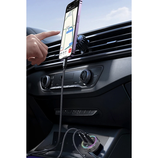 Earldom M113 Bluetooth USB Type-C ve Çakmaklık Çıkışlı Hızlı Araç Şarjı - Siyah