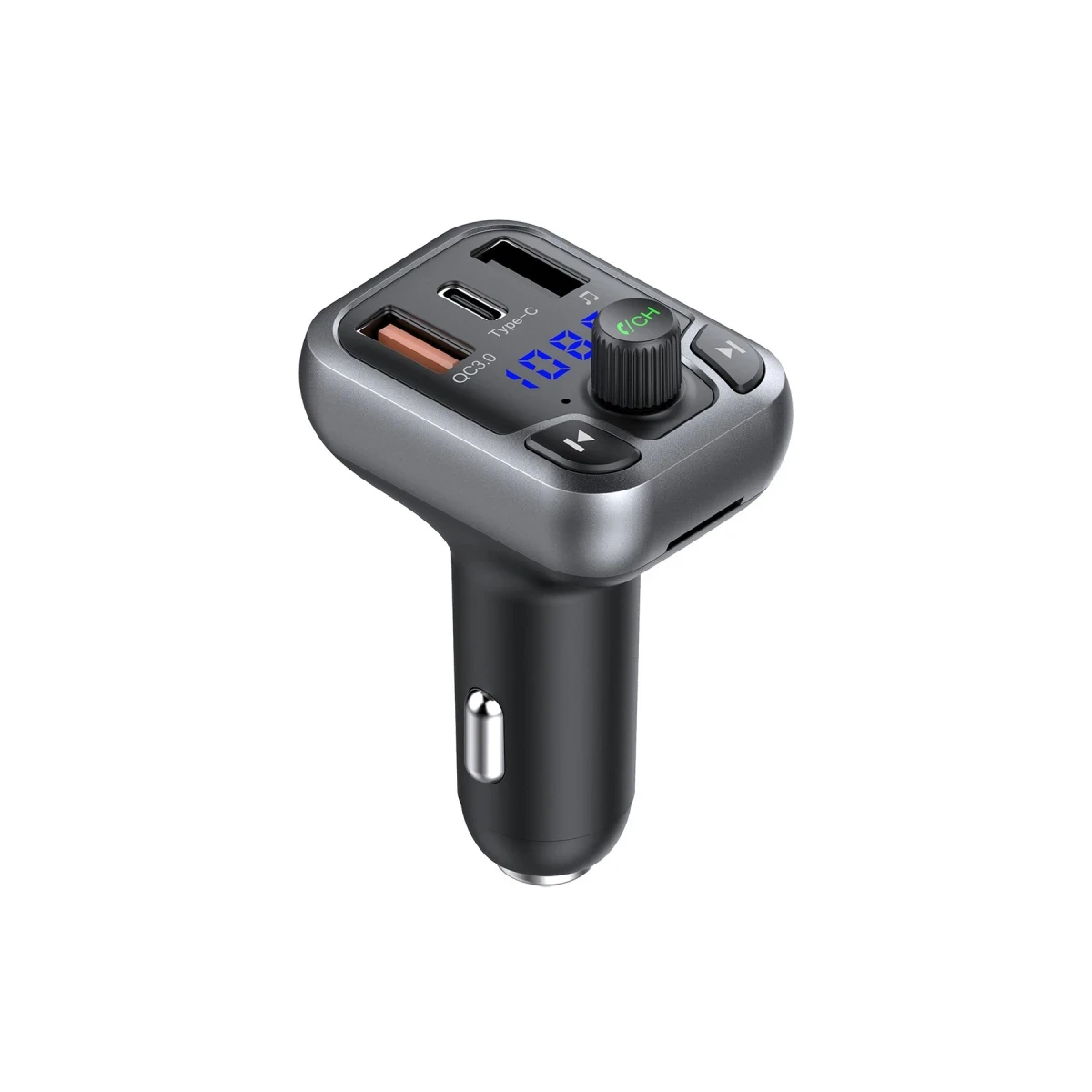 Earldom M63 Bluetooth USB 3.0 ve Type-C PD Hızlı Şarj FM Transmitter - Siyah