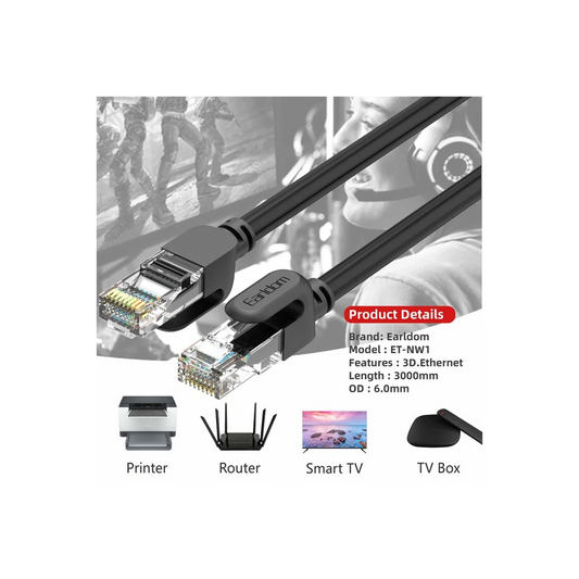 Earldom NW1 3M Cat 6 Ethernet Network Kablosu - Siyah