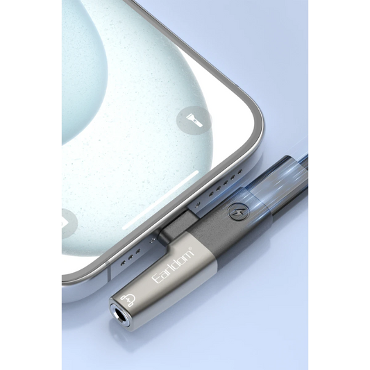 Earldom OT107L Lightning to 3.5mm ve Lightning Çıkış Dönüştürücü - Siyah