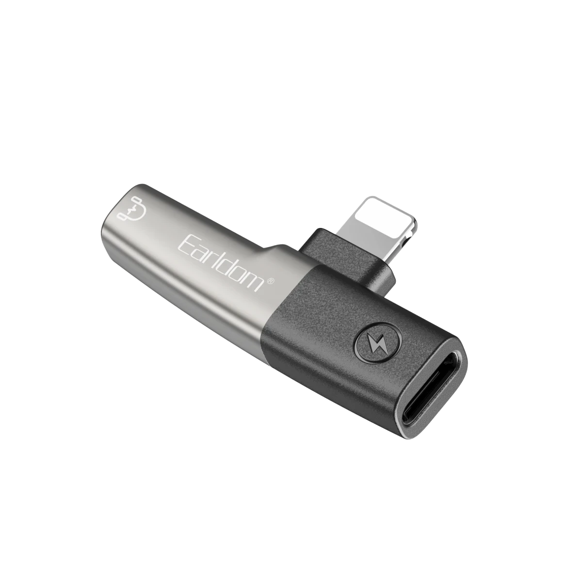 Earldom OT107L Lightning to 3.5mm ve Lightning Çıkış Dönüştürücü - Siyah