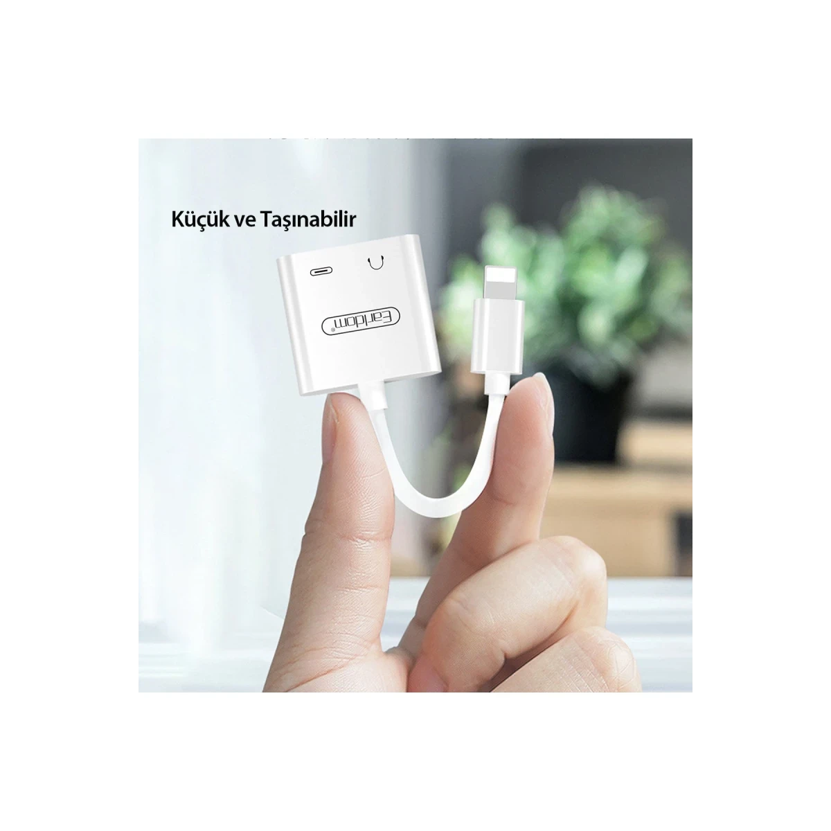 Earldom OT46 Tak Çalıştır Lightning to 2in1 Type-C ve Aux Dönüştürücü - Beyaz