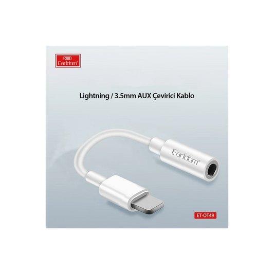 Earldom OT49 Tak Çalıştır Lightning to Aux Dönüştürücü - Beyaz