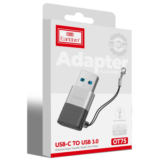 Earldom OT75 Tak Çalıştır USB to Type-C Dönüştürücü - Gri