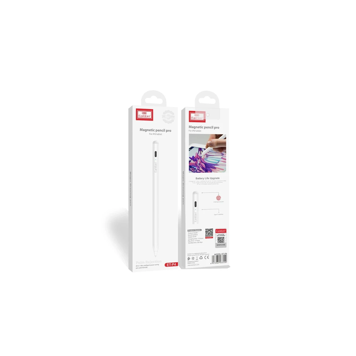 Earldom P4 iPad İçin Dokunmatik Stylus Kalem - Beyaz