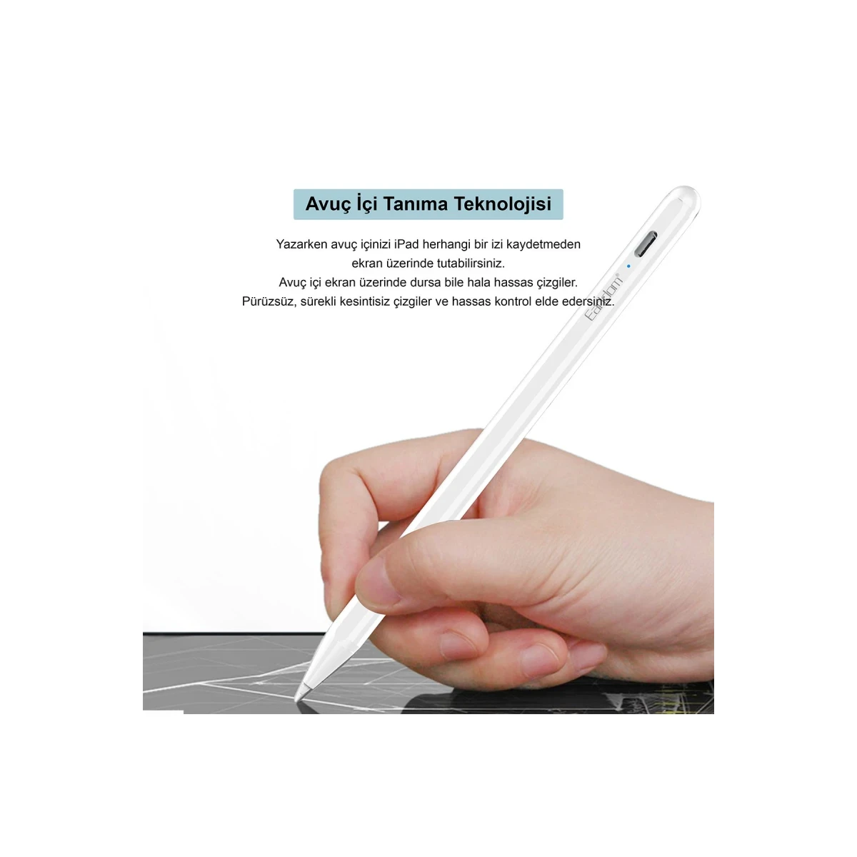 Earldom P4 iPad İçin Dokunmatik Stylus Kalem - Beyaz