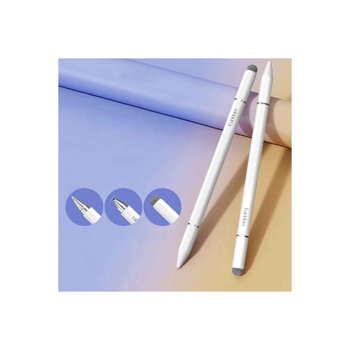 Earldom P6 3in1 Universal Dokunmatik Stylus Kalem - Beyaz