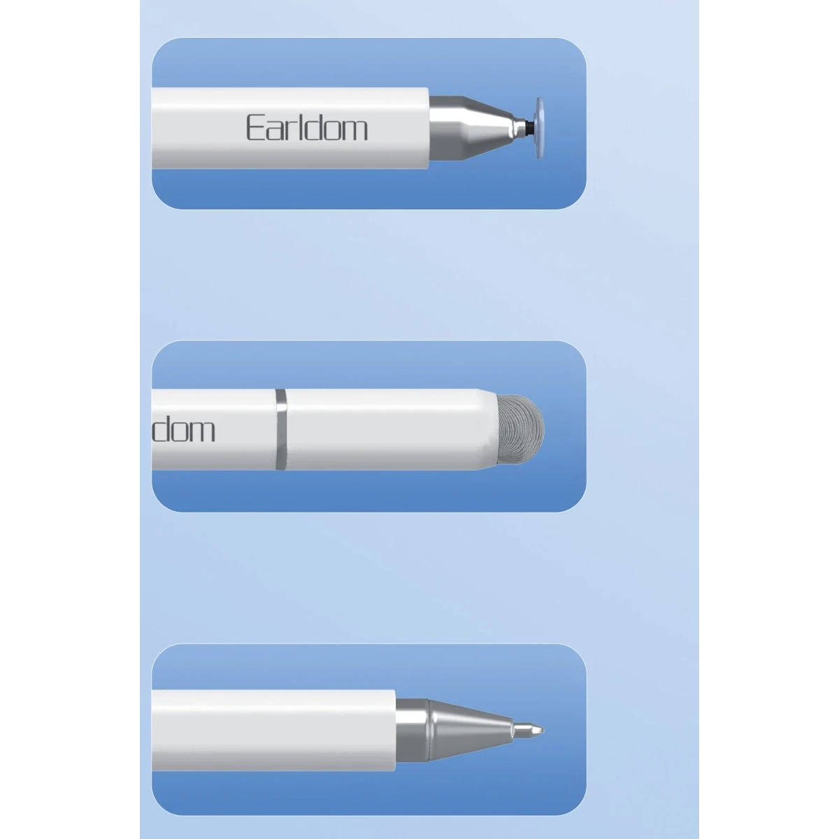 Earldom P6 3in1 Universal Dokunmatik Stylus Kalem - Beyaz