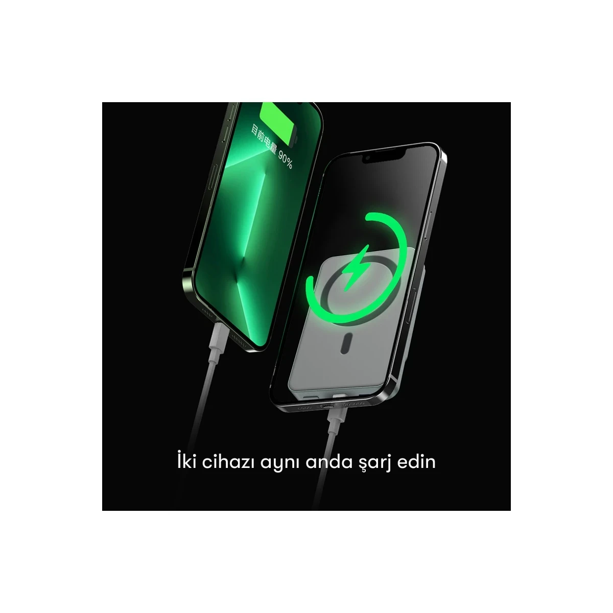 Earldom PD24 10.000 mAh 20W Kablosuz Şarjlı PD Hızlı Şarj Mini Powerbank - Gri