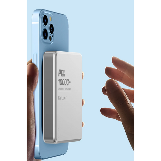 Earldom PD54 10.000 mAh 15W Kablosuz Şarj ve 20W Type-C Çıkışlı PD Hızlı Şarj Powerbank - Gümüş