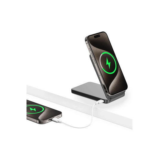 Earldom PD58 5.000 mAh 20W Kablosuz Şarj ve 20W Type-C Çıkışlı PD Hızlı Şarj ve Standlı Powerbank - Siyah