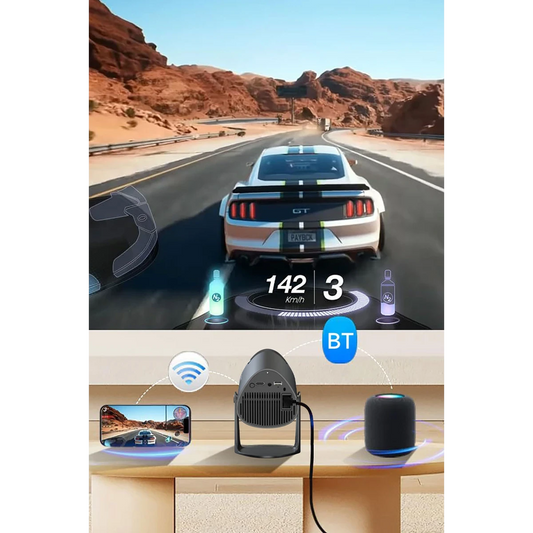 Earldom PJ04 4K Wifi Android Akıllı Projeksiyon Cihazı - Siyah