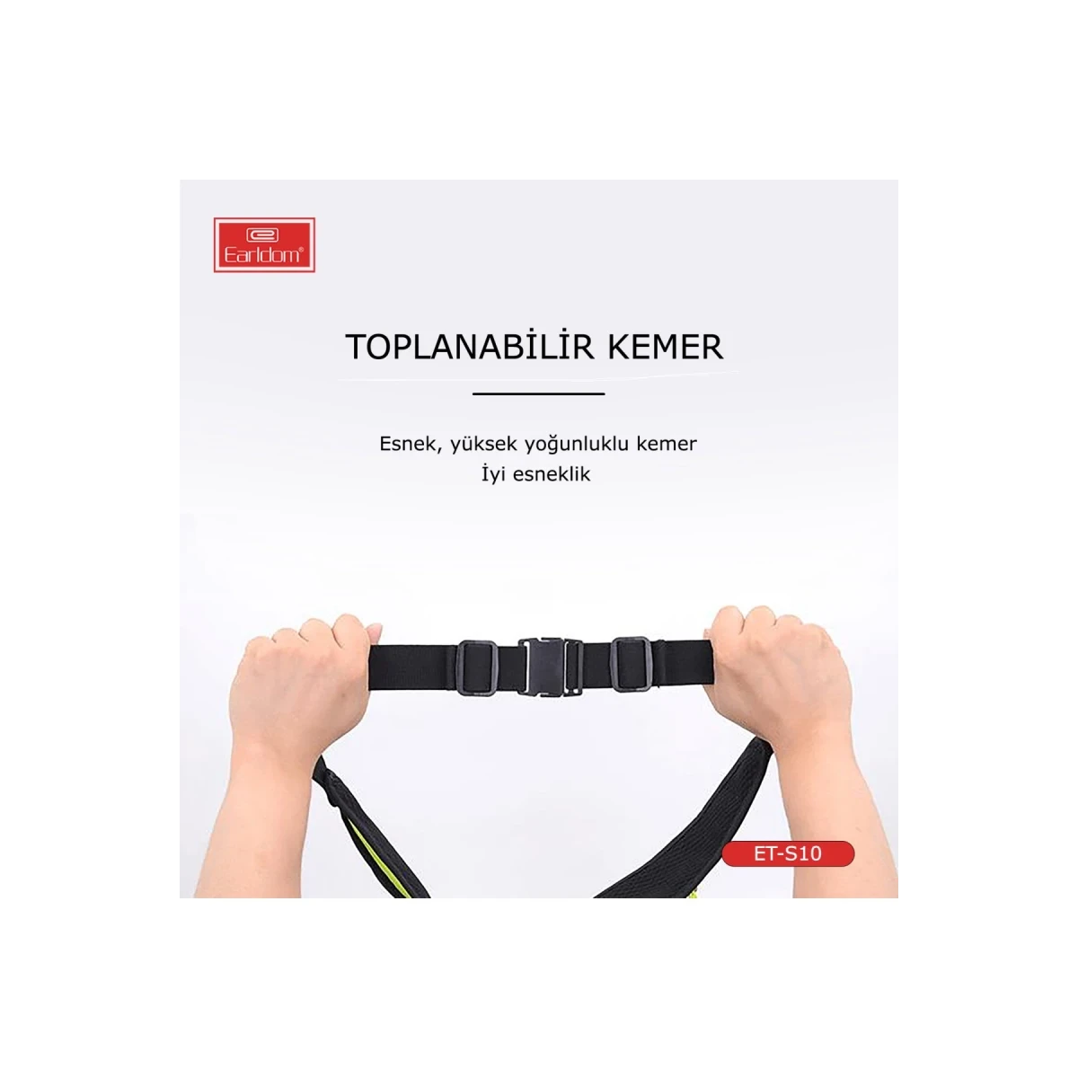 Earldom S10 Su Geçirmez Fosforlu Spor Bel Çantası - Siyah