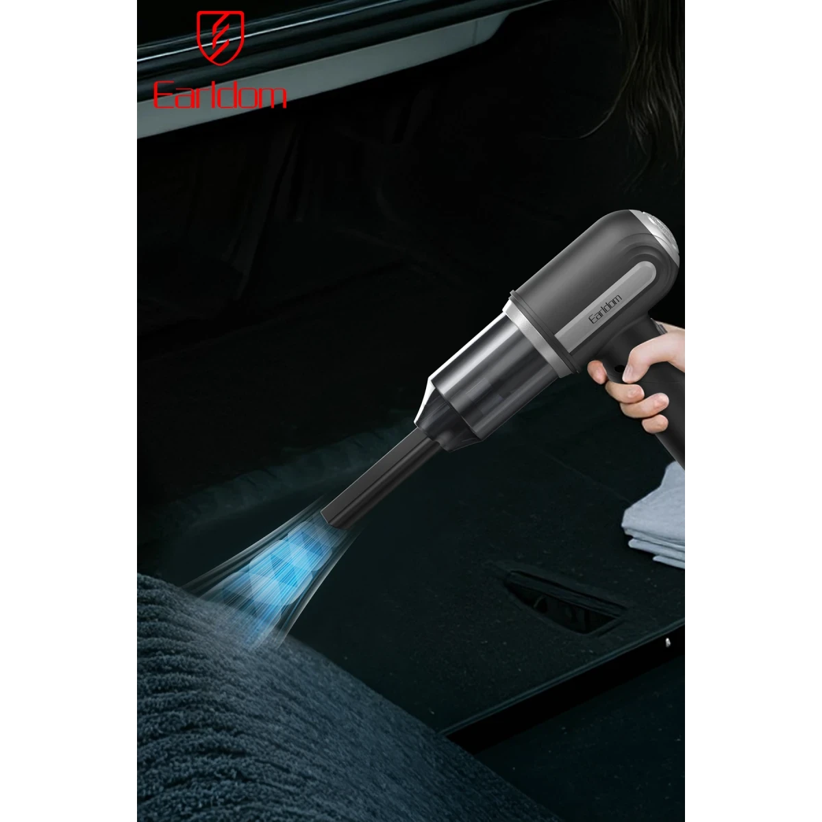 Earldom VC02 1500mAh Kablosuz Vakumlu Araç Süpürgesi - Siyah