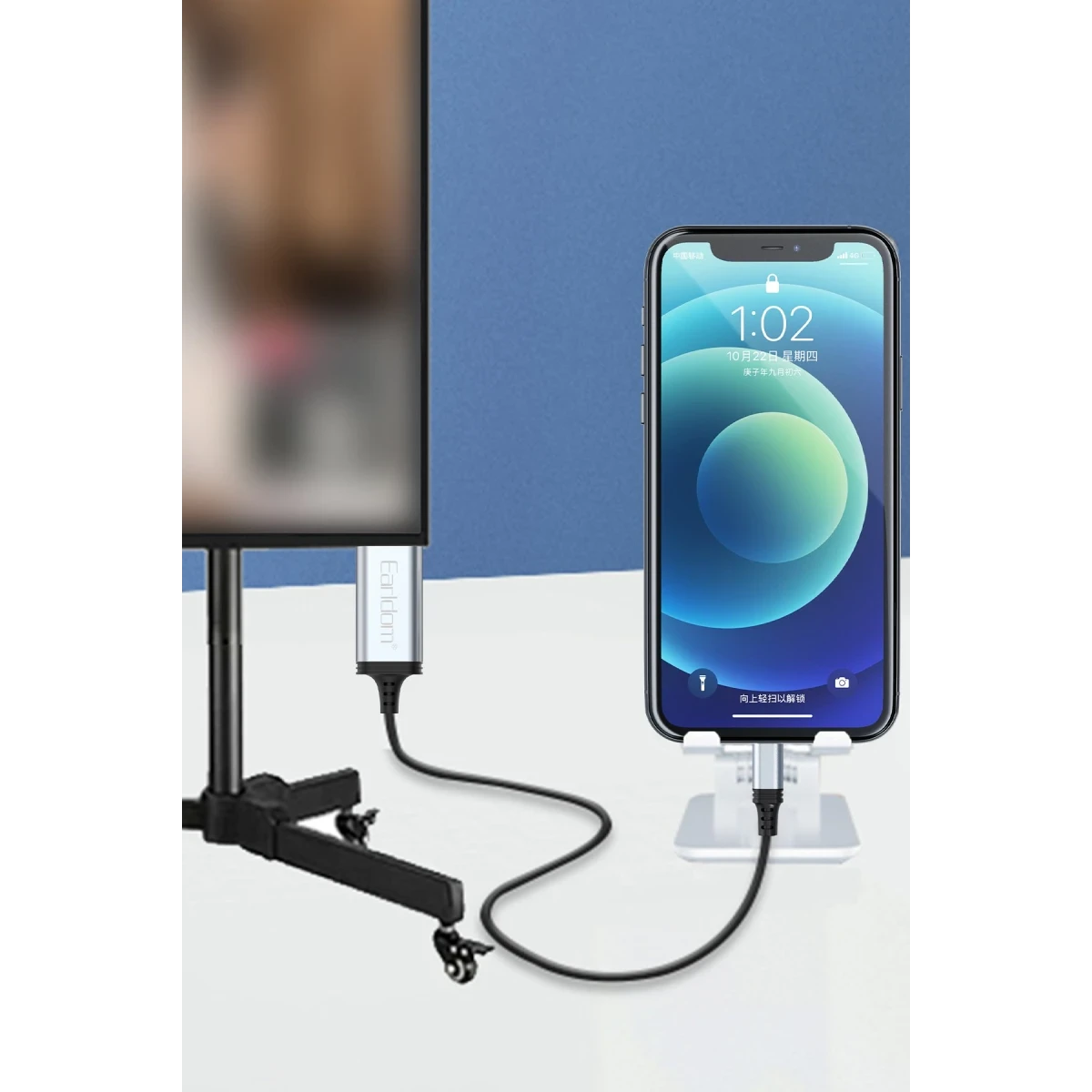 Earldom W35 2K 2M Tak Çalıştır Lightning to HDMI Dönüştürücü - Siyah