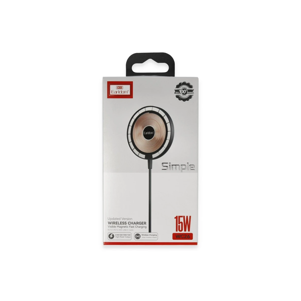 Earldom WC26 15W Magsafe Kablosuz Şarj - Siyah