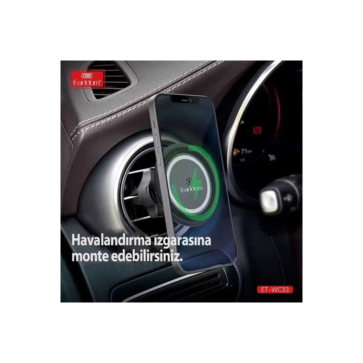 Earldom WC33 Ayarlanabilir Magsafe Araç Tutucu - Siyah