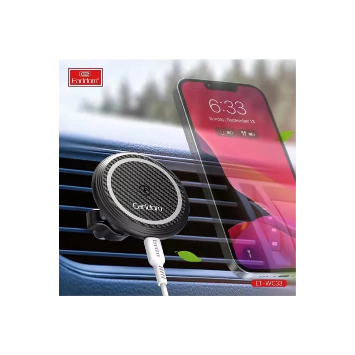 Earldom WC33 Ayarlanabilir Magsafe Araç Tutucu - Siyah
