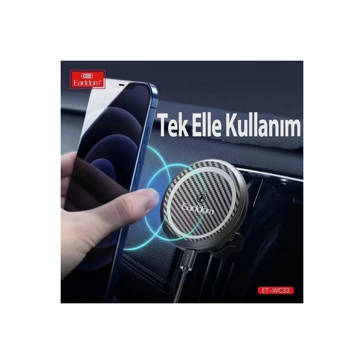 Earldom WC33 Ayarlanabilir Magsafe Araç Tutucu - Siyah