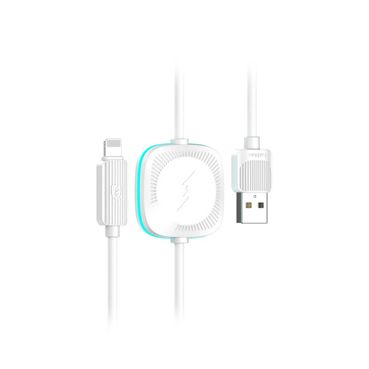 Earldom WC40 1.2M 12W Usb to Lightning ve 2.5W Kablosuz Saat Şarj Çıkışlı 2in1 Hızlı Şarj Kablosu - Beyaz