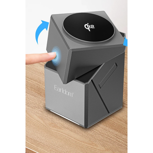 Earldom WC65 3in1 15W Telefon 2.5W Saat ve 5W Airpods İçin Kablosuz Şarj Standı - Gri