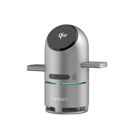 Earldom WC77 3in1 15W Telefon 2.5W Saat ve 5W Airpods İçin Dahili Hoparlörlü Kablosuz Şarj Standı - Gri