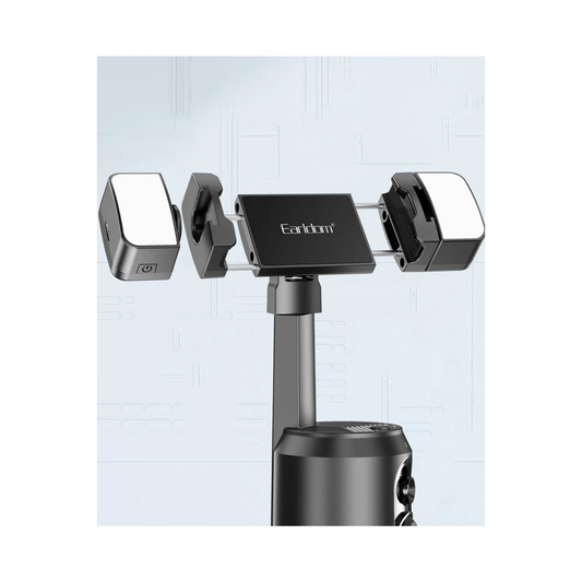 Earldom ZP32 360 Derece Ayarlanabilir BT 5.2 RGB Işık ve Beyaz Işık Aydınlatmalı Akıllı Yüz Takip Özellikli Selfie Gimbal - Siyah
